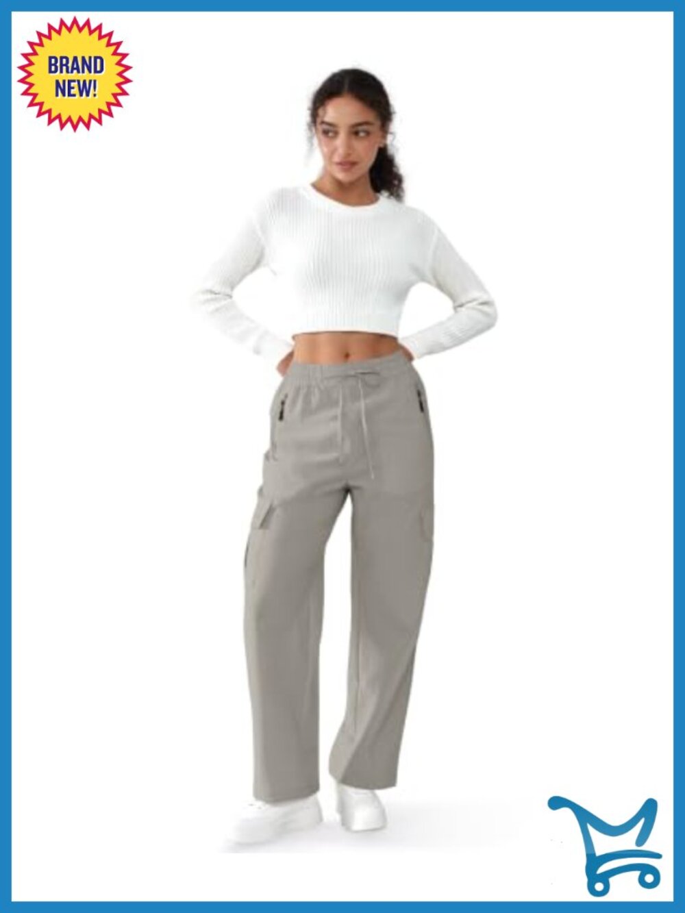 Quick-Dry Cargo Hiking Pants with Pockets Elastic Waist Drawstring - Picture 4 of 6